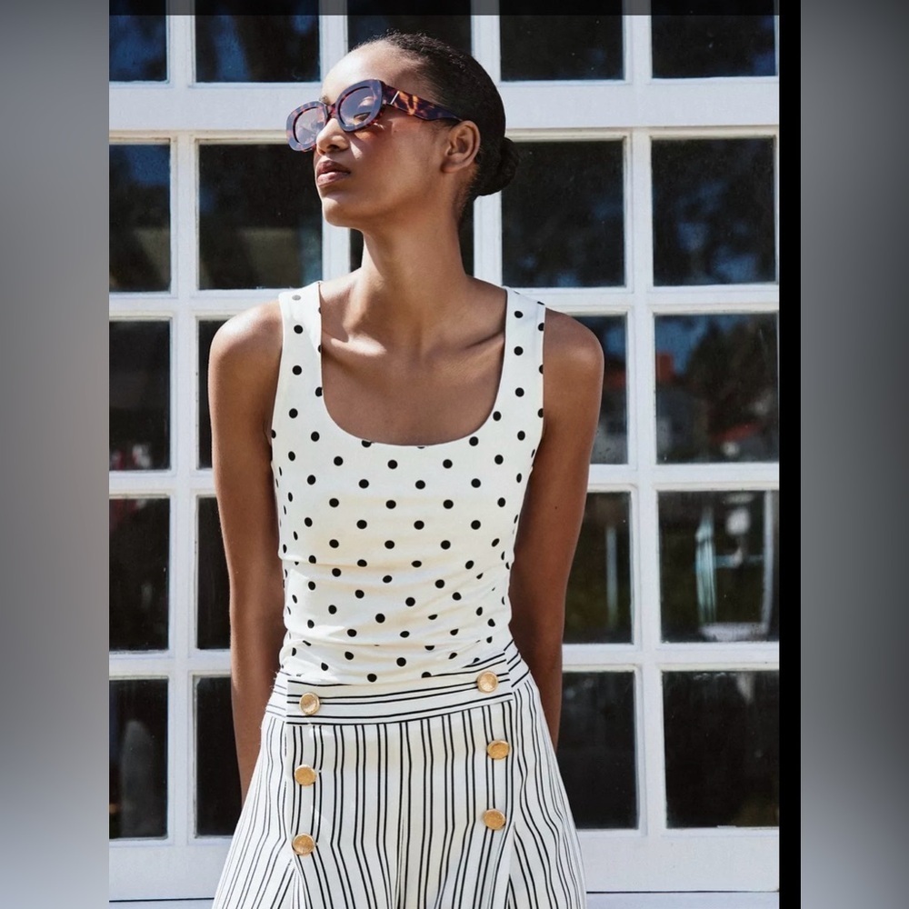 🔥🔥Zara polyamide polka top